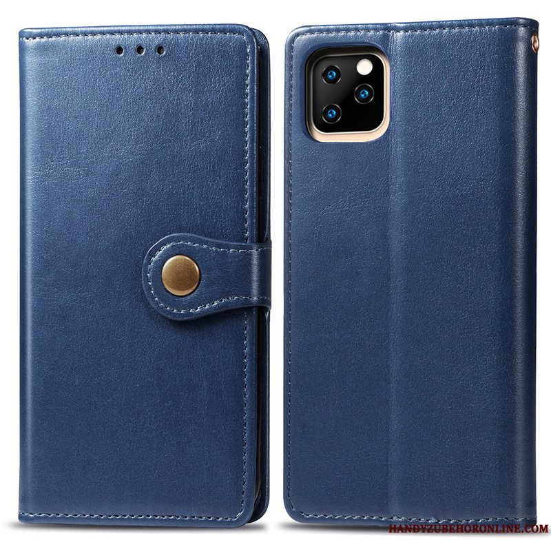 Etui iPhone 11 Pro Folio Solid Farve Business, Cover iPhone 11 Pro Læder Rød Telefon