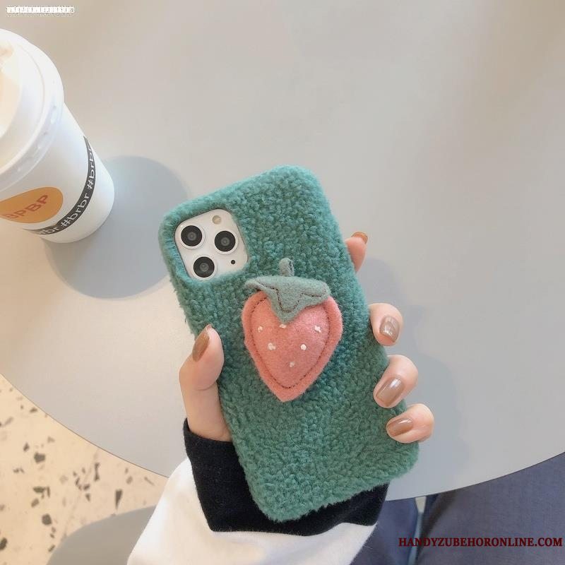 Etui iPhone 11 Pro Hvid Smuk, Cover iPhone 11 Pro Plys Rød