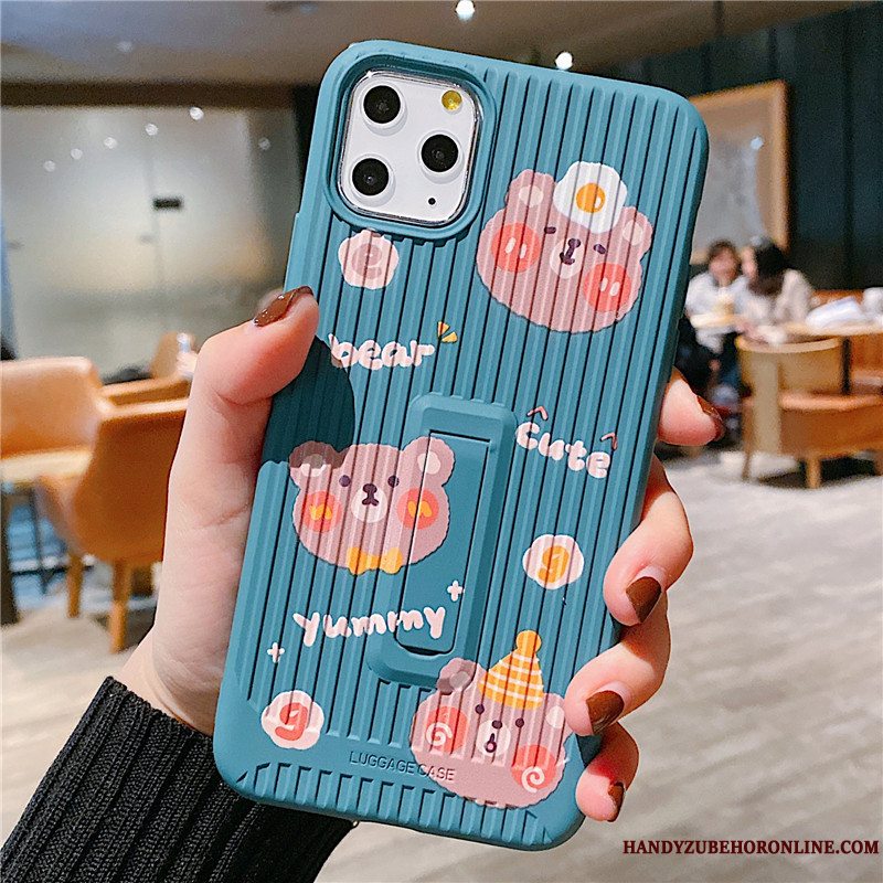 Etui iPhone 11 Pro Kreativ Kanin Rød, Cover iPhone 11 Pro Cartoon Telefonbjørn