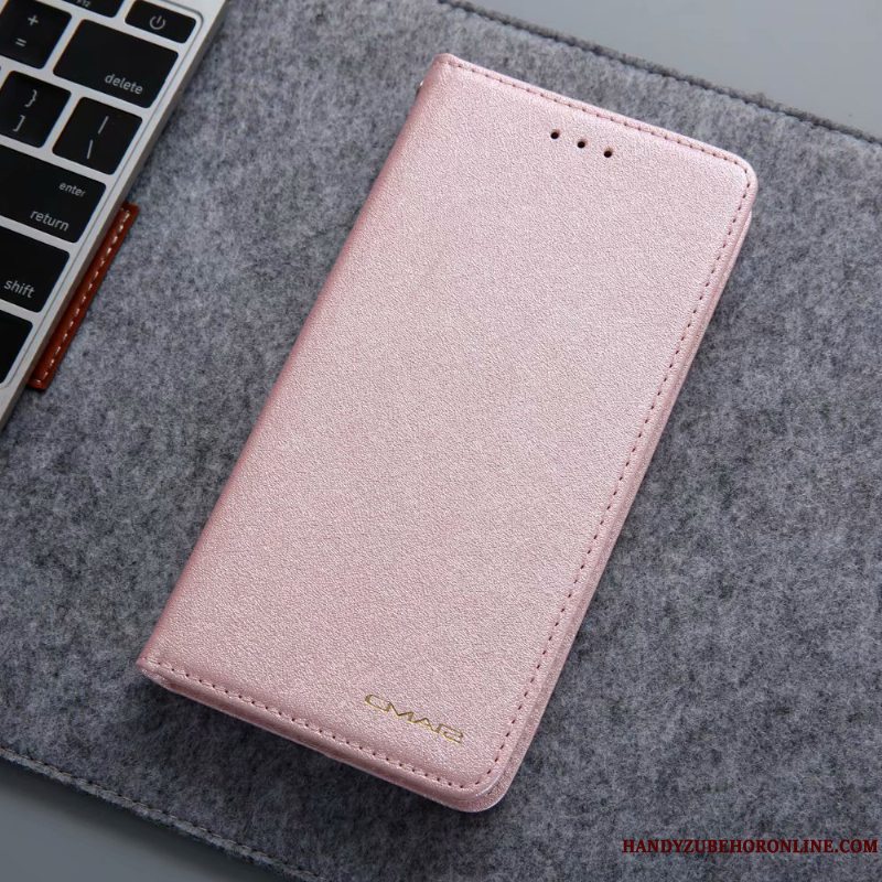 Etui iPhone 11 Pro Læder Kort Lyserød, Cover iPhone 11 Pro Folio Mønster Tynd