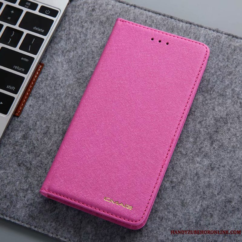 Etui iPhone 11 Pro Læder Kort Lyserød, Cover iPhone 11 Pro Folio Mønster Tynd