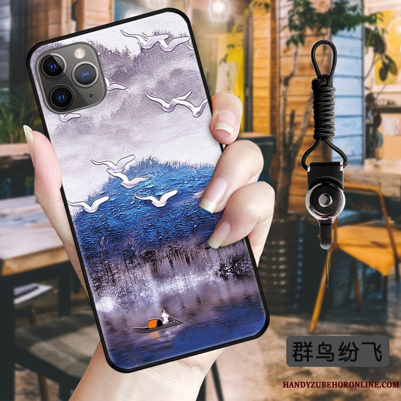 Etui iPhone 11 Pro Max Blød Trend Telefon, Cover iPhone 11 Pro Max Beskyttelse Sort Grøn