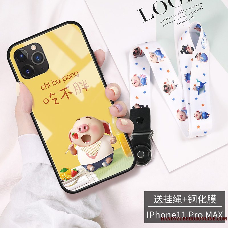 Etui iPhone 11 Pro Max Cartoon Glas High End, Cover iPhone 11 Pro Max Telefonlille Sektion