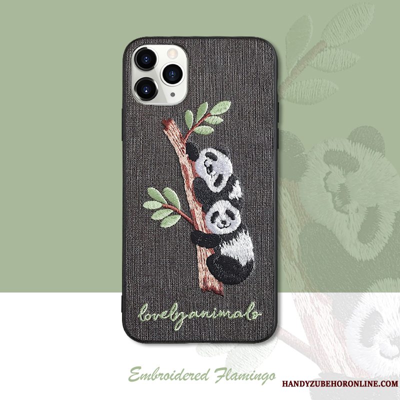 Etui iPhone 11 Pro Max Cartoon Grå Telefon, Cover iPhone 11 Pro Max Beskyttelse Smuk Broderi