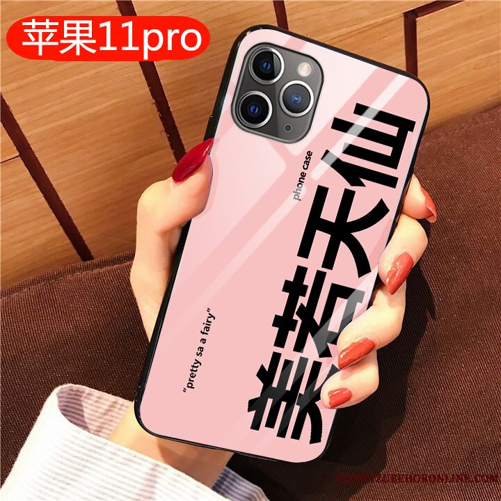 Etui iPhone 11 Pro Max Kreativ Anti-fald Glas, Cover iPhone 11 Pro Max Beskyttelse Lyserød Spejl