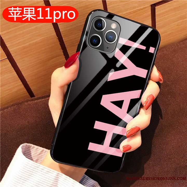 Etui iPhone 11 Pro Max Kreativ Anti-fald Glas, Cover iPhone 11 Pro Max Beskyttelse Lyserød Spejl