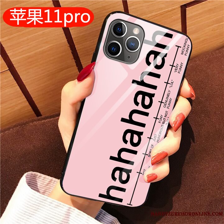 Etui iPhone 11 Pro Max Kreativ Anti-fald Glas, Cover iPhone 11 Pro Max Beskyttelse Lyserød Spejl