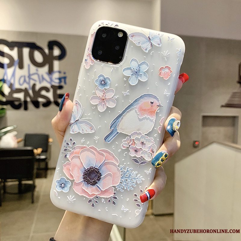 Etui iPhone 11 Pro Max Kreativ Fugl Kinesisk Stil, Cover iPhone 11 Pro Max Blød Nubuck Ny