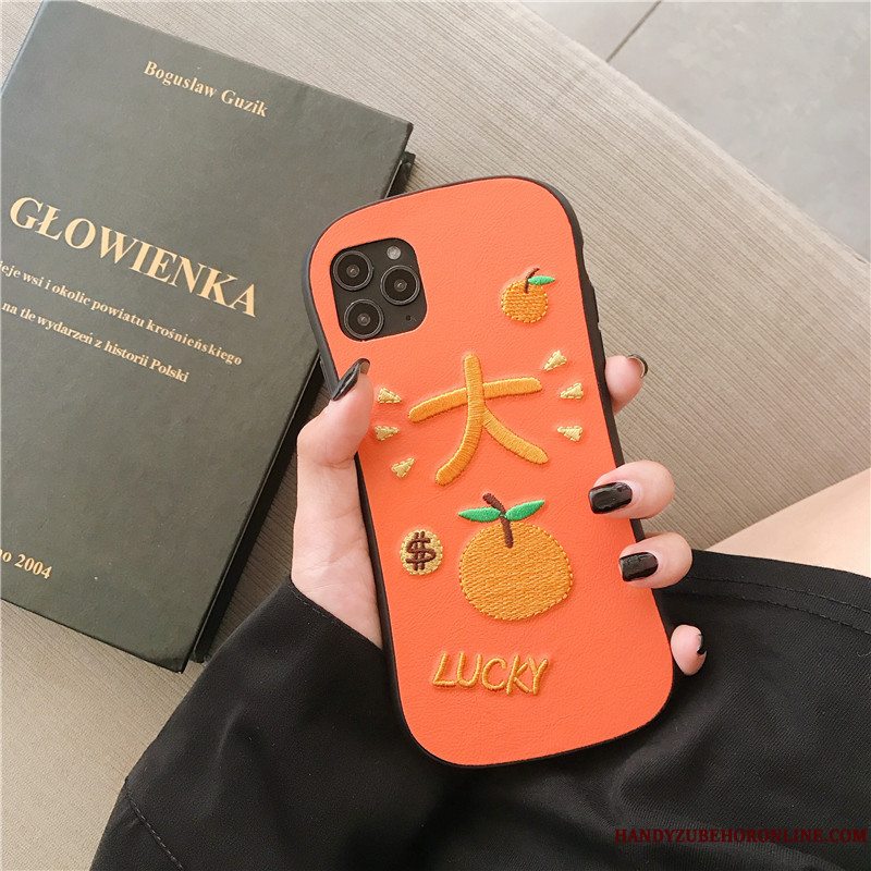 Etui iPhone 11 Pro Max Læder Stor Telefon, Cover iPhone 11 Pro Max Kreativ Kvalitet Sort