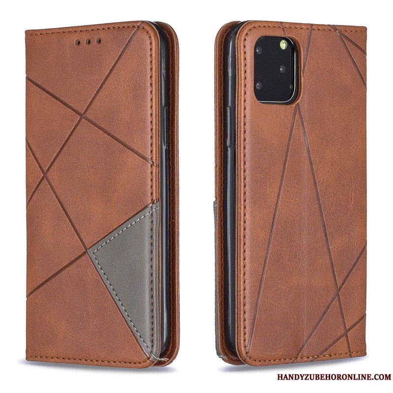 Etui iPhone 11 Pro Max Læder Telefonsimple, Cover iPhone 11 Pro Max Beskyttelse Sort Business