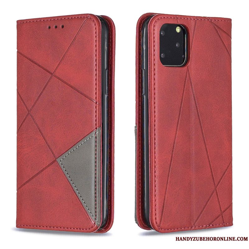 Etui iPhone 11 Pro Max Læder Telefonsimple, Cover iPhone 11 Pro Max Beskyttelse Sort Business