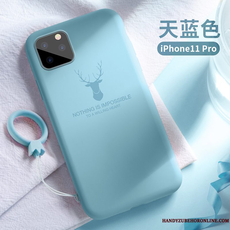 Etui iPhone 11 Pro Max Silikone Trendy Telefon, Cover iPhone 11 Pro Max Beskyttelse Anti-fald Grøn