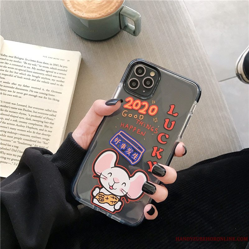 Etui iPhone 11 Pro Max Tasker Elskeren Anti-fald, Cover iPhone 11 Pro Max Cartoon Gennemsigtig Telefon