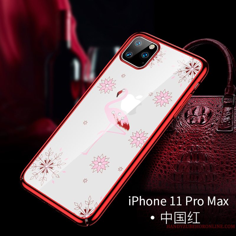 Etui iPhone 11 Pro Max Tasker High End Net Red, Cover iPhone 11 Pro Max Luksus Telefonrød