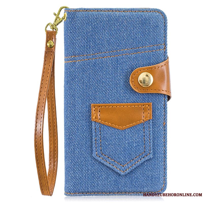 Etui iPhone 11 Pro Max Tasker Trend Blå, Cover iPhone 11 Pro Max Beskyttelse Denim Telefon