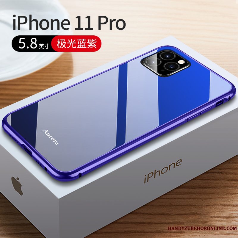 Etui iPhone 11 Pro Metal Tynd Telefon, Cover iPhone 11 Pro Luksus Ramme Glas