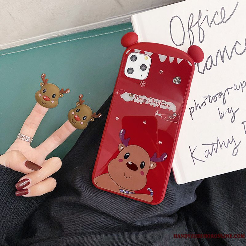 Etui iPhone 11 Pro Mode Hård Elk, Cover iPhone 11 Pro Cartoon Rød Jul