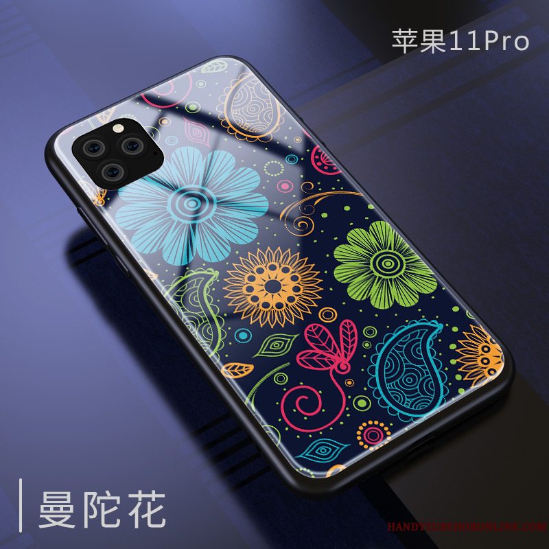 Etui iPhone 11 Pro Silikone Kinesisk Stil Glas, Cover iPhone 11 Pro Tasker Ny Spejl