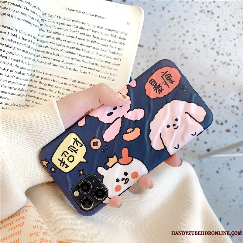 Etui iPhone 11 Pro Tasker Dyr Lille Sektion, Cover iPhone 11 Pro Cartoon Blå Telefon