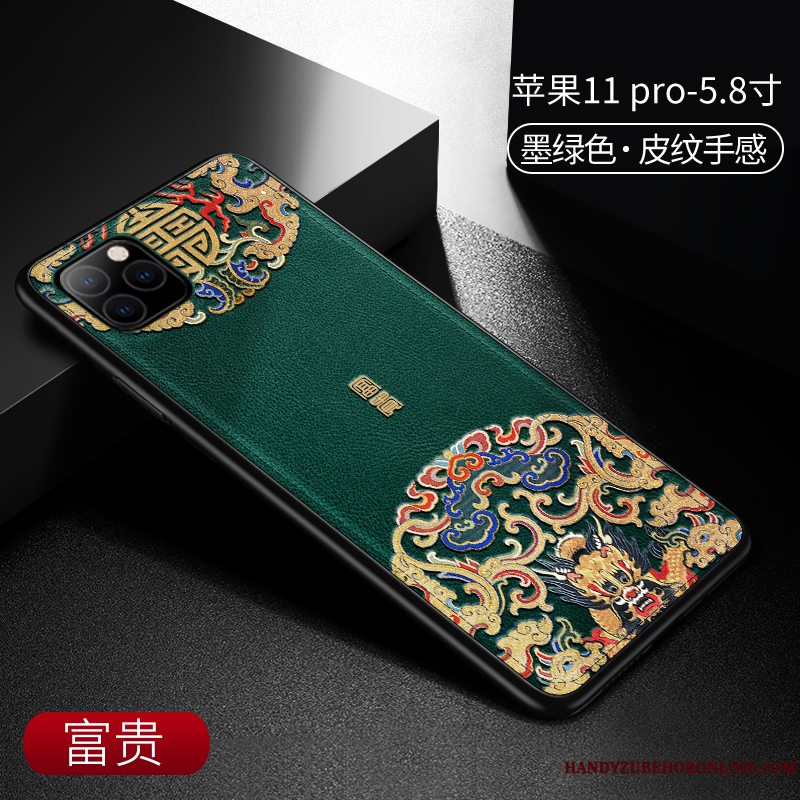 Etui iPhone 11 Pro Tasker Kvalitet Kinesisk Stil, Cover iPhone 11 Pro Kreativ Let Tynd Telefon