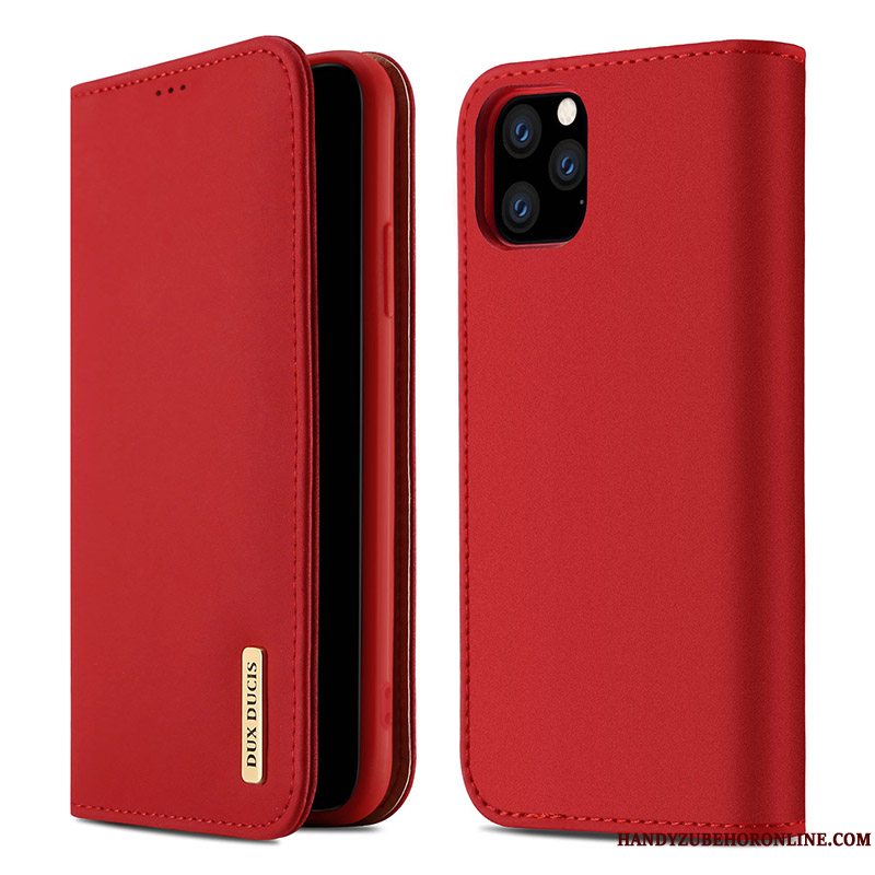 Etui iPhone 11 Pro Tasker Telefonrød, Cover iPhone 11 Pro Læder Anti-fald Ny