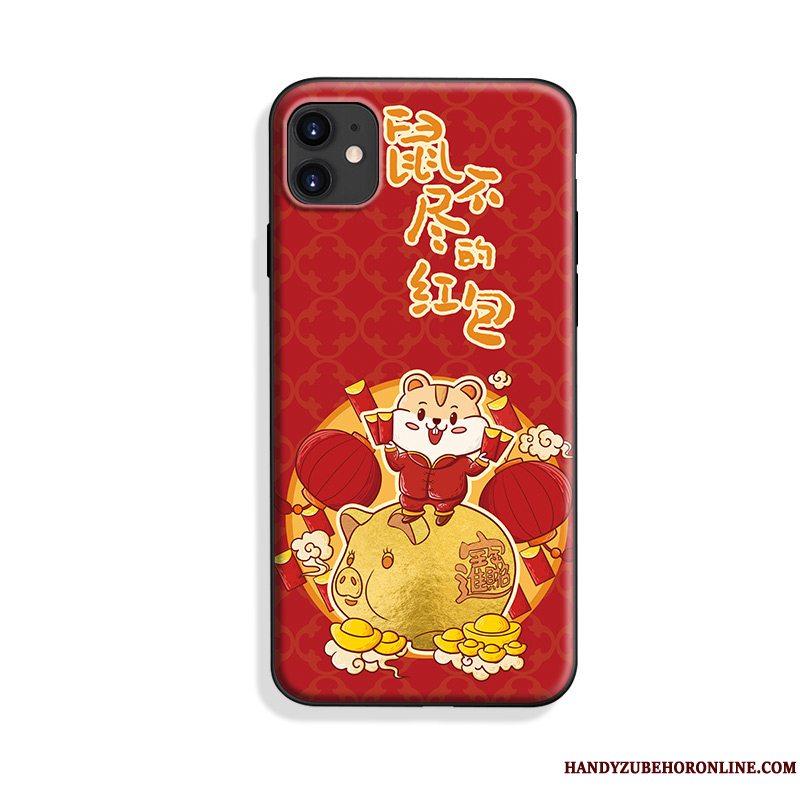Etui iPhone 11 Silikone Kinesisk Stil Net Red, Cover iPhone 11 Blød Trendy Rotte