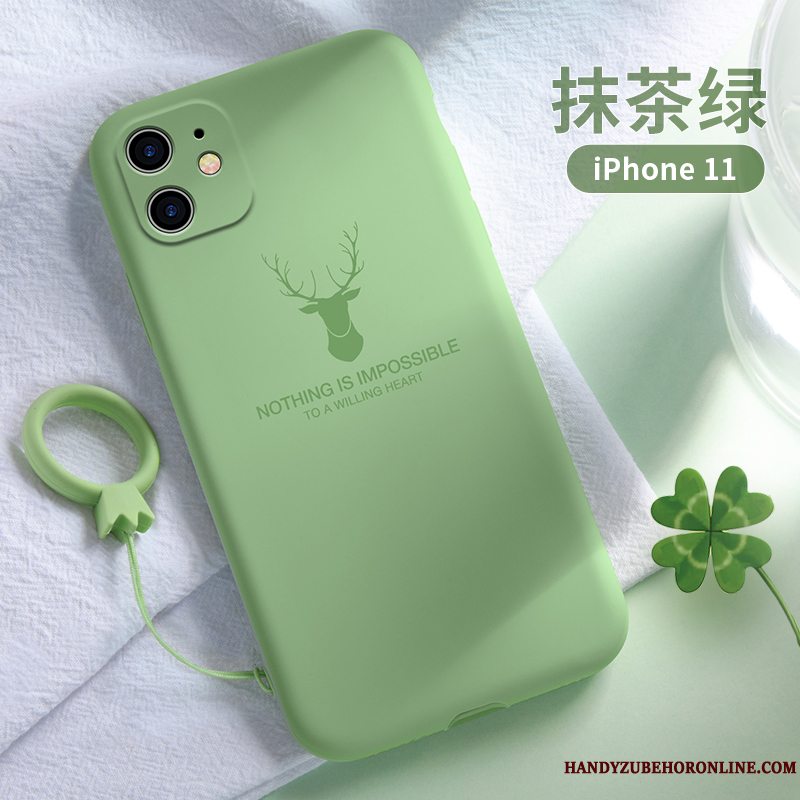 Etui iPhone 11 Silikone Trendy Ny, Cover iPhone 11 Blød Anti-fald Grøn