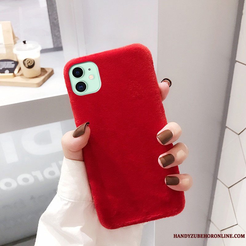 Etui iPhone 11 Tasker Plys Solid Farve, Cover iPhone 11 Kreativ Anti-fald Af Personlighed