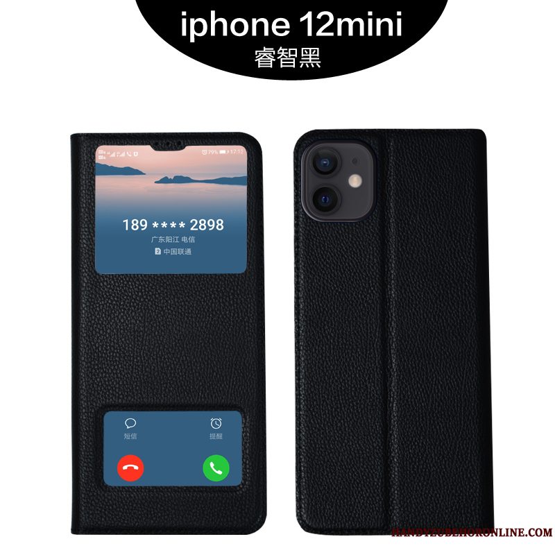 Etui iPhone 12 Mini Blød Business Anti-fald, Cover iPhone 12 Mini Luksus Kvalitet Lilla