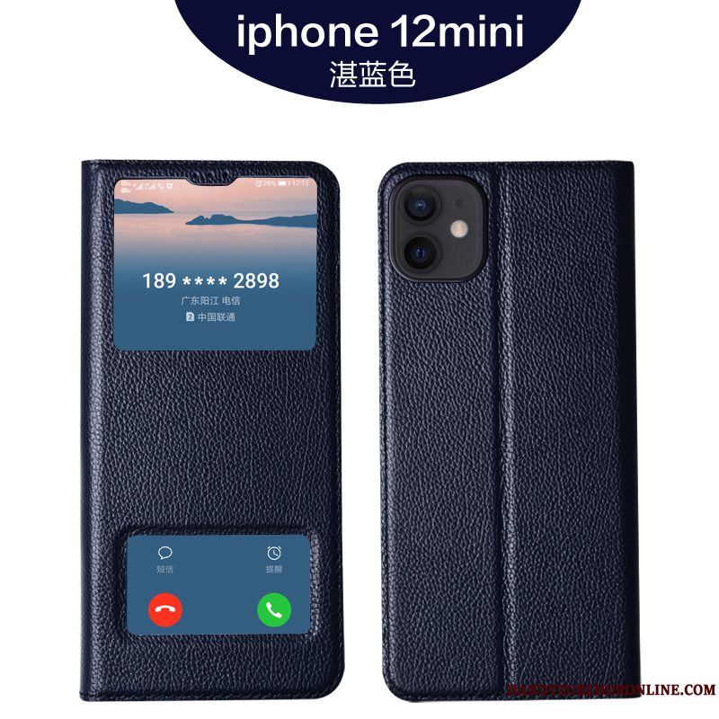 Etui iPhone 12 Mini Blød Business Anti-fald, Cover iPhone 12 Mini Luksus Kvalitet Lilla