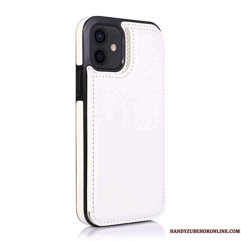 Etui iPhone 12 Mini Læder Kort Sort, Cover iPhone 12 Mini Trend Telefon