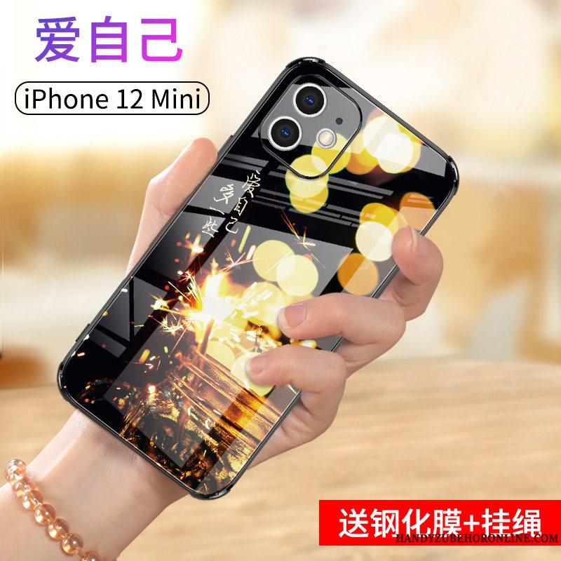 Etui iPhone 12 Mini Tasker Anti-fald Kærlighed, Cover iPhone 12 Mini Beskyttelse Glas Tynd