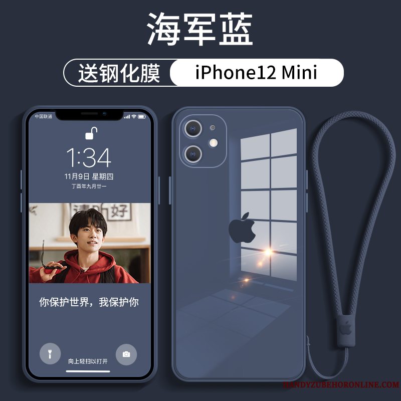 Etui iPhone 12 Mini Tasker Telefonnet Red, Cover iPhone 12 Mini Beskyttelse Trendy Glas