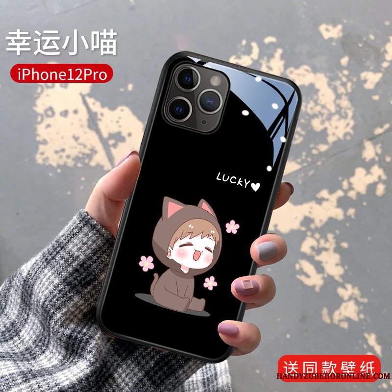 Etui iPhone 12 Pro Cartoon Lille Sektion Telefon, Cover iPhone 12 Pro Kreativ Kanin Lyserød