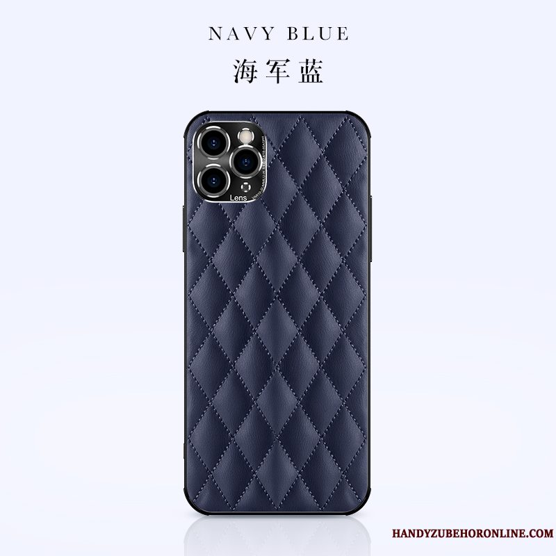 Etui iPhone 12 Pro Kreativ Blå Af Personlighed, Cover iPhone 12 Pro Læder High End Rombe