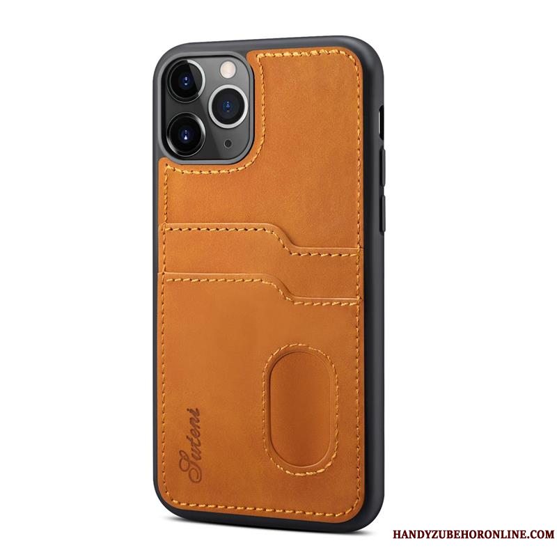 Etui iPhone 12 Pro Max Læder Bagdæksel Kort, Cover iPhone 12 Pro Max Ny Telefon