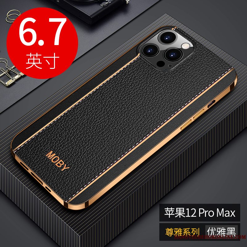 Etui iPhone 12 Pro Max Silikone High End Trendy, Cover iPhone 12 Pro Max Beskyttelse Ny Sort