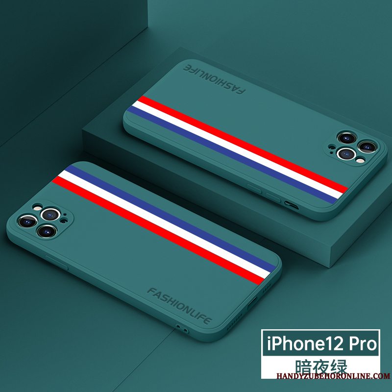Etui iPhone 12 Pro Silikone Stribede Tynd, Cover iPhone 12 Pro Blød Anti-fald Ny