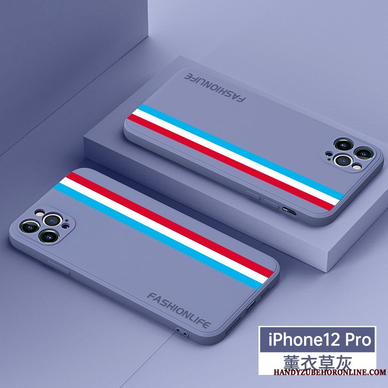 Etui iPhone 12 Pro Silikone Stribede Tynd, Cover iPhone 12 Pro Blød Anti-fald Ny