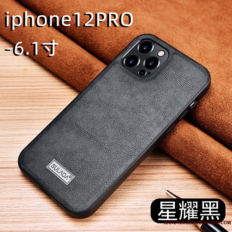 Etui iPhone 12 Pro Tasker Grøn Mønster, Cover iPhone 12 Pro Beskyttelse High End Herre