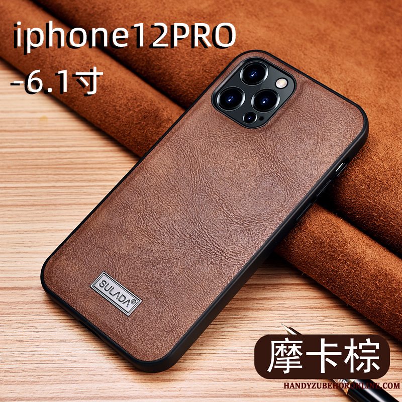 Etui iPhone 12 Pro Tasker Grøn Mønster, Cover iPhone 12 Pro Beskyttelse High End Herre