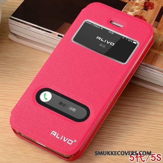 Etui iPhone 4/4s Beskyttelse Lyserød Telefon, Cover iPhone 4/4s Læder Anti-fald