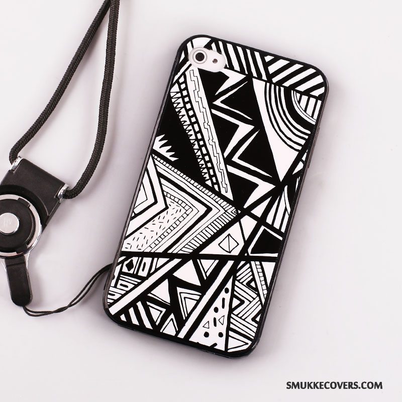 Etui iPhone 4/4s Malet Hængende Ornamenter Telefon, Cover iPhone 4/4s Beskyttelse Anti-fald Hvid