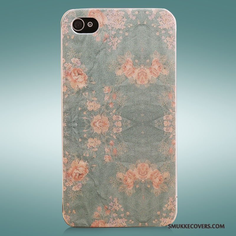 Etui iPhone 4/4s Malet Lilla Hård, Cover iPhone 4/4s Beskyttelse Telefonnubuck
