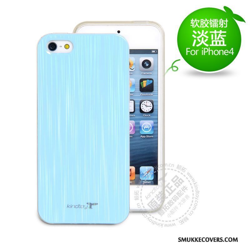 Etui iPhone 4/4s Silikone Mørkeblå Hvid, Cover iPhone 4/4s Beskyttelse Telefon