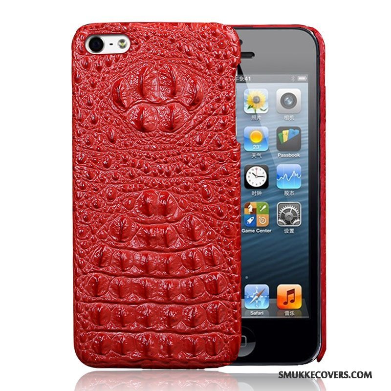 Etui iPhone 5/5s Beskyttelse Af Personlighed Rød, Cover iPhone 5/5s Læder Telefonanti-fald