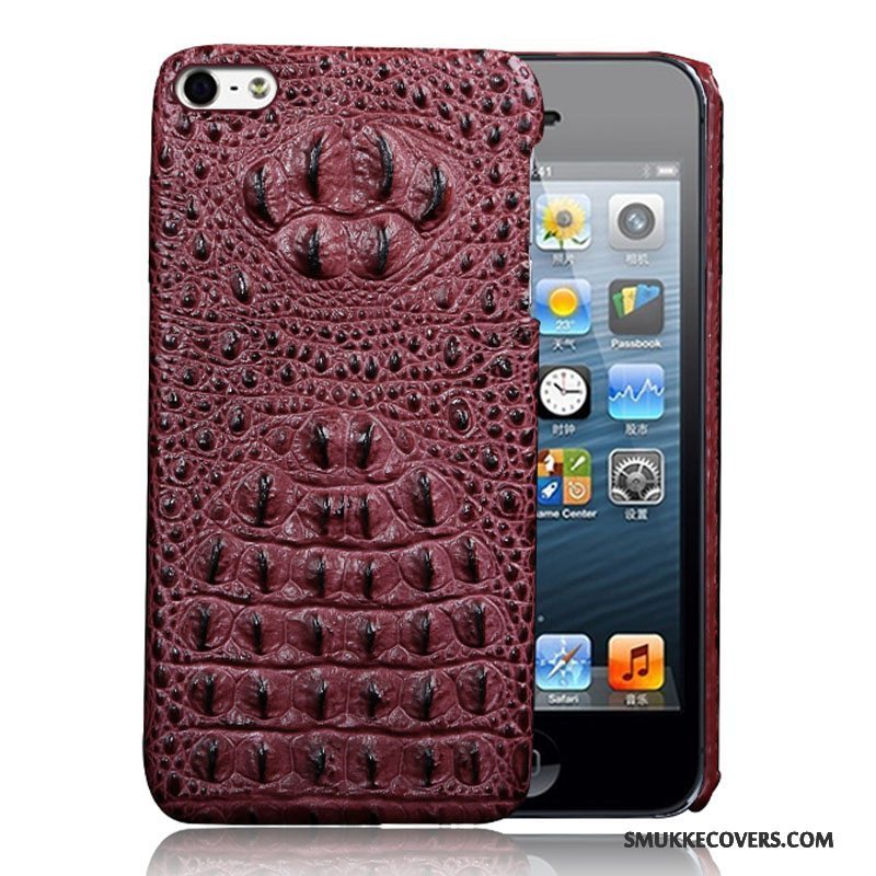 Etui iPhone 5/5s Beskyttelse Af Personlighed Rød, Cover iPhone 5/5s Læder Telefonanti-fald