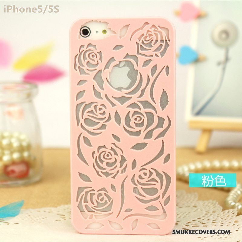 Etui iPhone 5/5s Beskyttelse Carving Let Tynd, Cover iPhone 5/5s Telefonrose