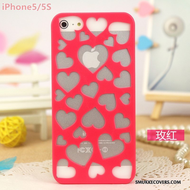 Etui iPhone 5/5s Beskyttelse Carving Let Tynd, Cover iPhone 5/5s Telefonrose