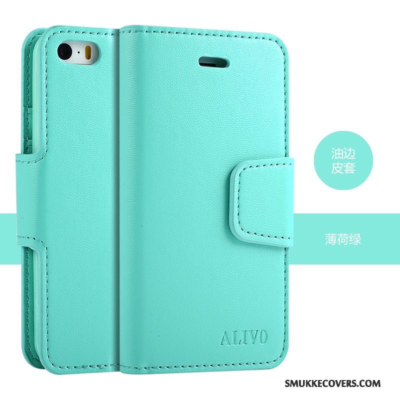 Etui iPhone 5/5s Beskyttelse Lilla Dyb Farve, Cover iPhone 5/5s Læder Ny